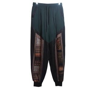 ChArmkpR Ethnic Pattern Patchwork Drawstring Waist  Pants Streetwear Sz M
